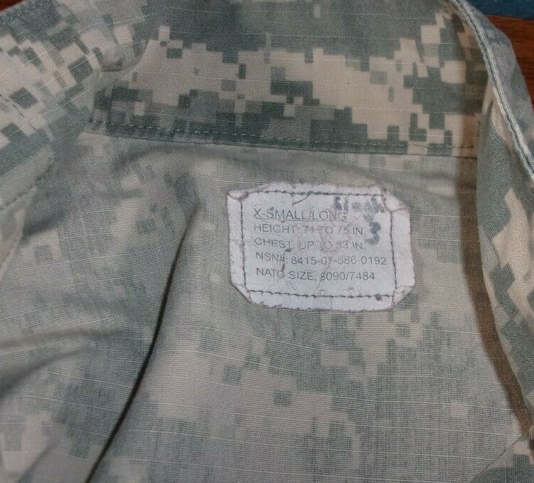 ACU DIGITAL RIPSTOP COMBAT TACTICAL JACKET COAT SIZE EXTRA SMALL LONG