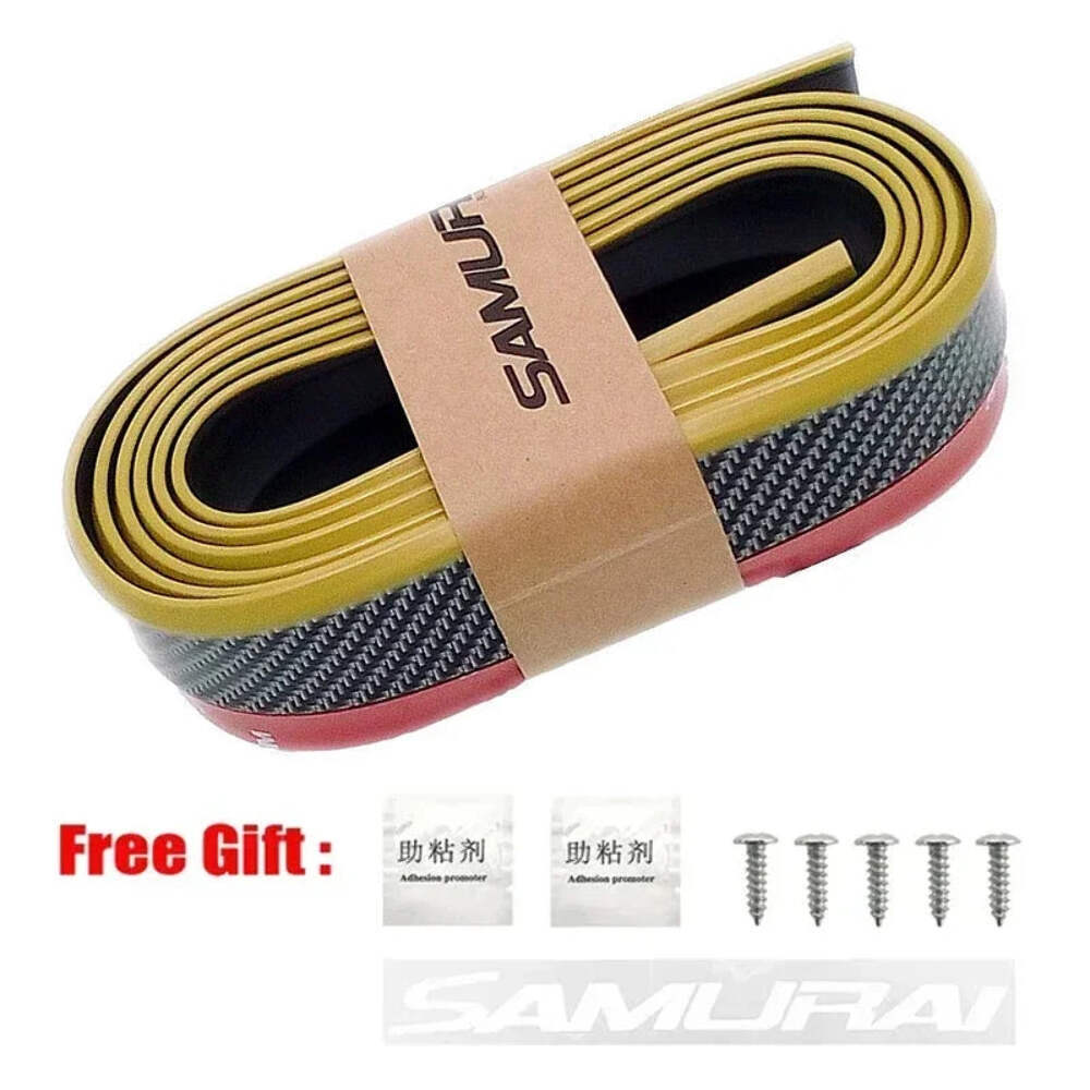 Universal Carbon Fiber Front Bumper Lip Protector Scratch Collision Resistant Ea