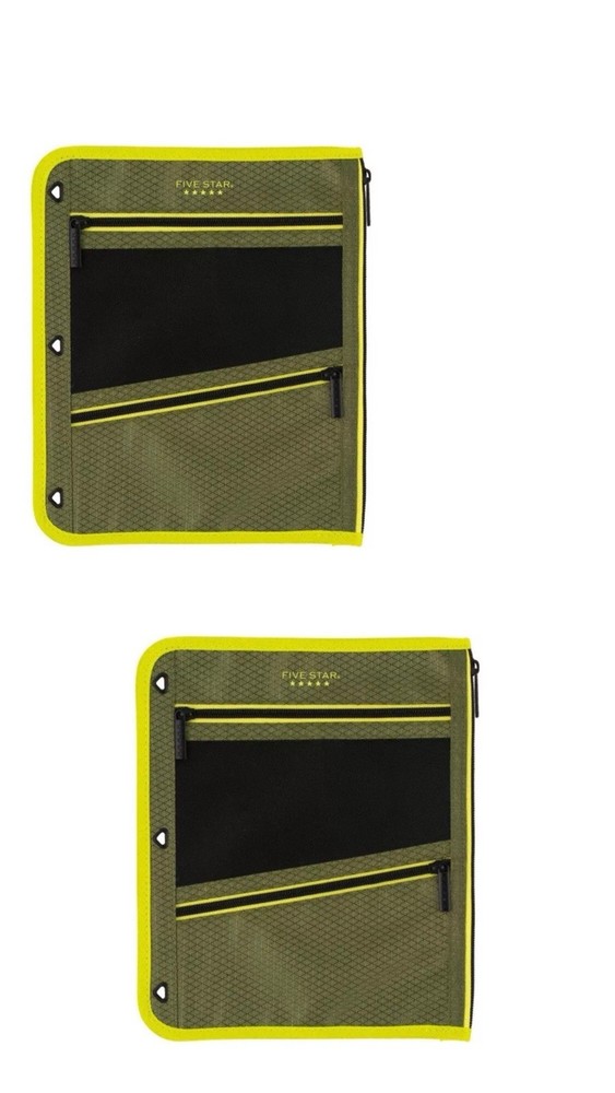 Large Pencil Pouch Olive/Citrus 2pc Set Five Star