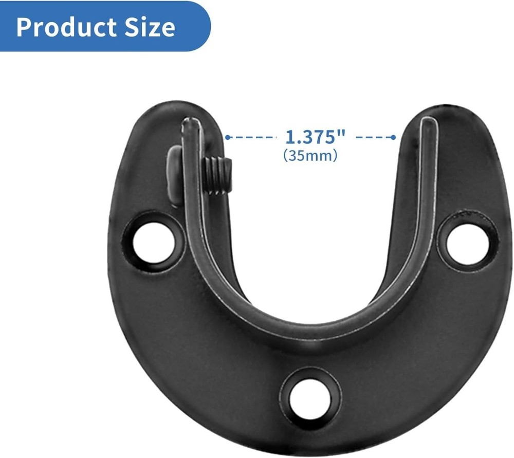 Versatile Stainless Steel Rod Bracket Set - Includes Screws for Easy Setup