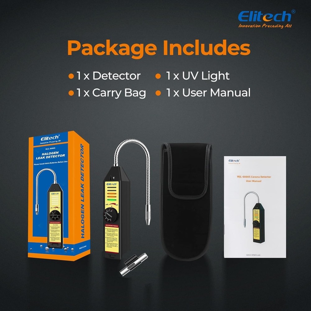 Halogen Refrigerant Leak Detector with Adjustable Sensitivity & Quick Response