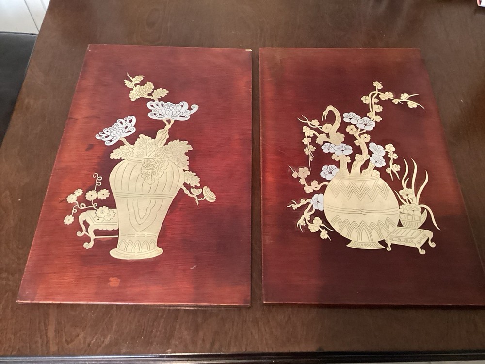 Brass Inlay Plaques Asian