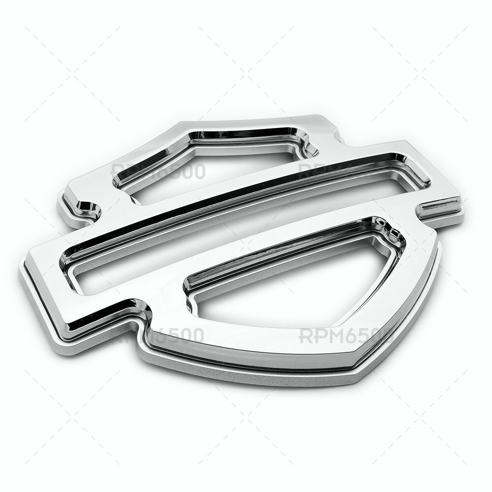 Harley CVO Custom Tank Logo Emblems Silver Chrome Double Layer (set of 2)