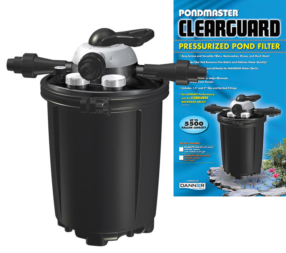 Pondmaster 5500 GPH Capacity Pressurized Pond Filter with 18 Watt UV - 05625