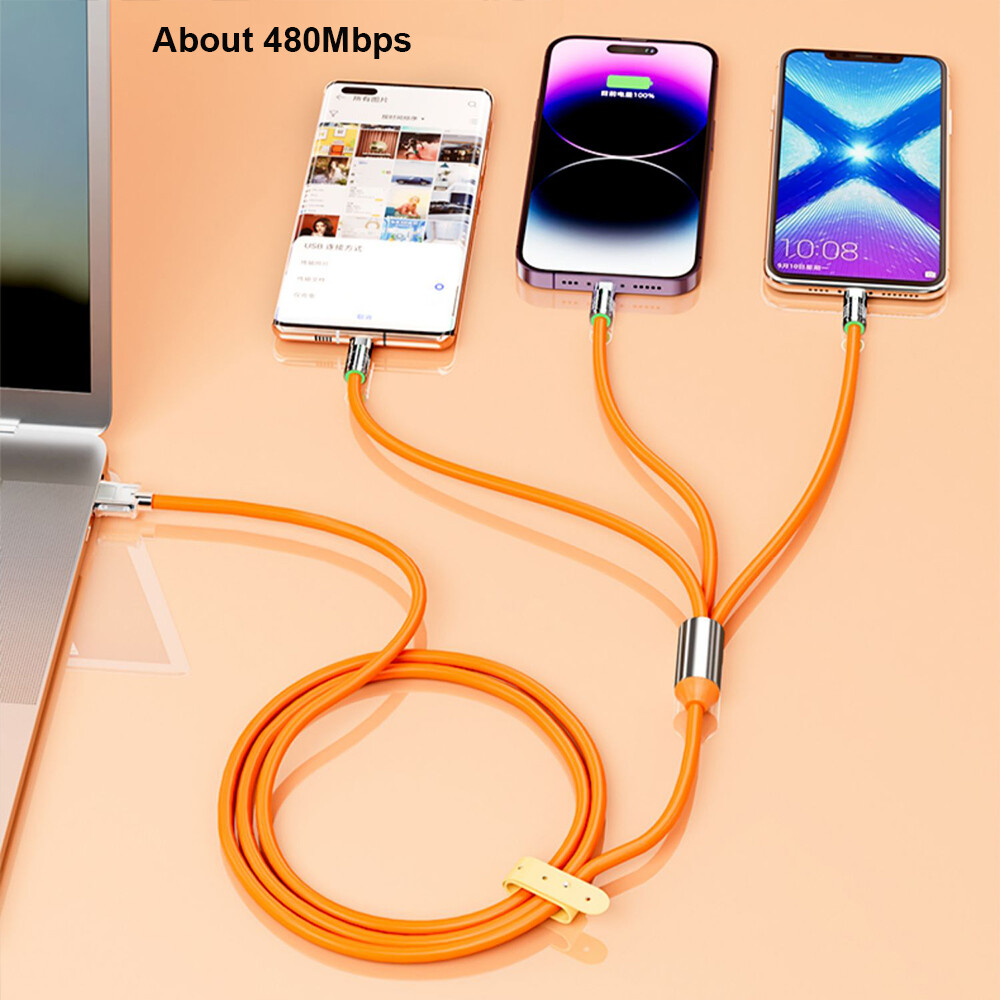 3 in 1 Fast Charging Cable Cell Phone Charger Cord For iPhone Type C Micro USB