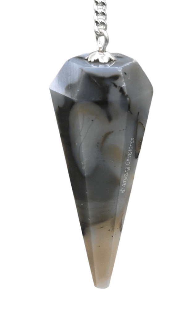 Dendrite Agate Dowsing Crystal Pendulum