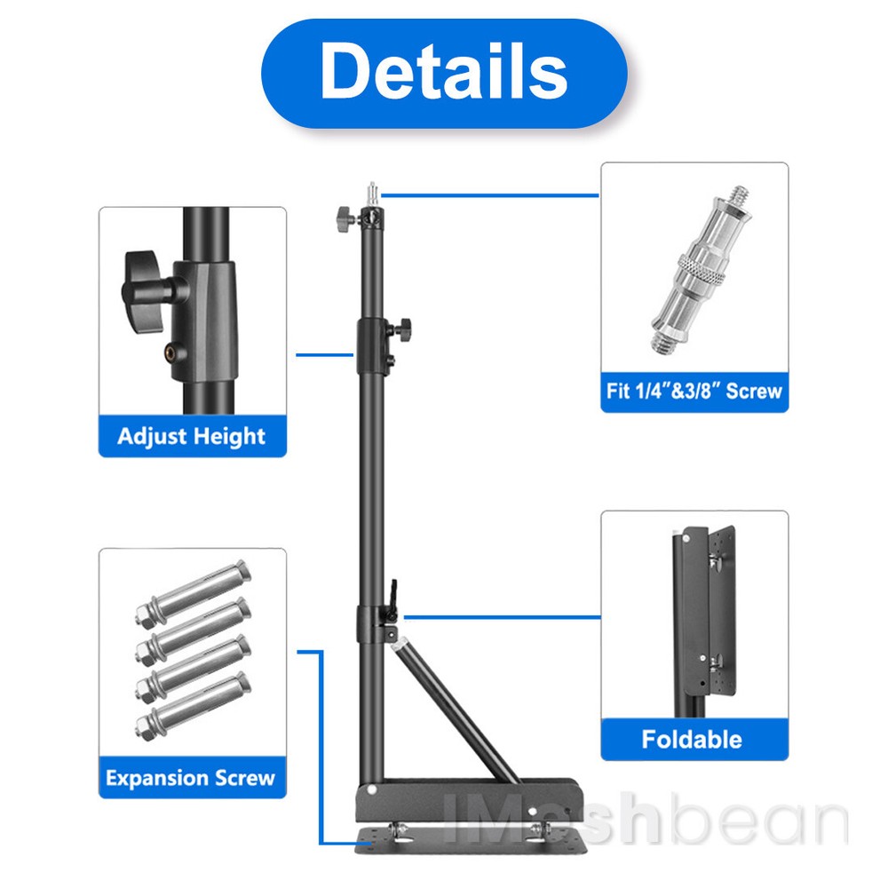 2 Pack 71" Triangle Wall Mount Boom Arm Stand for Light Umbrella Softbox Studio