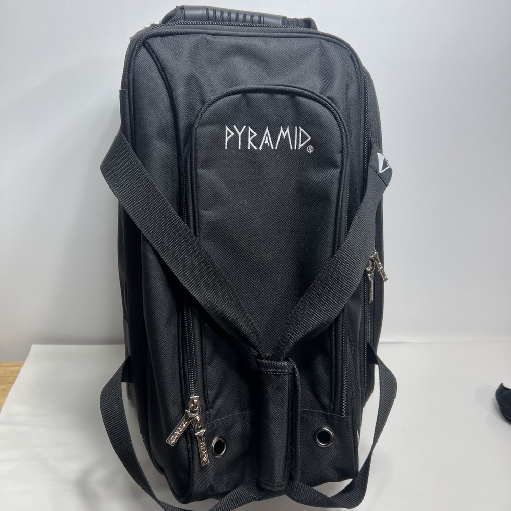Pyramid Path Premium Deluxe Double Roller Bowling Bag Black/ Black