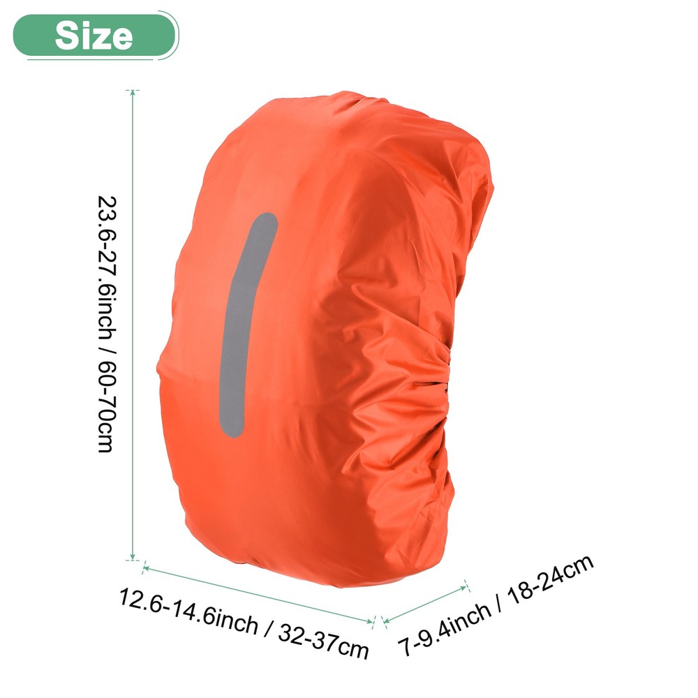 55L-65L Backpack Rain Cover with A Vertical Reflective Strap [Orange]