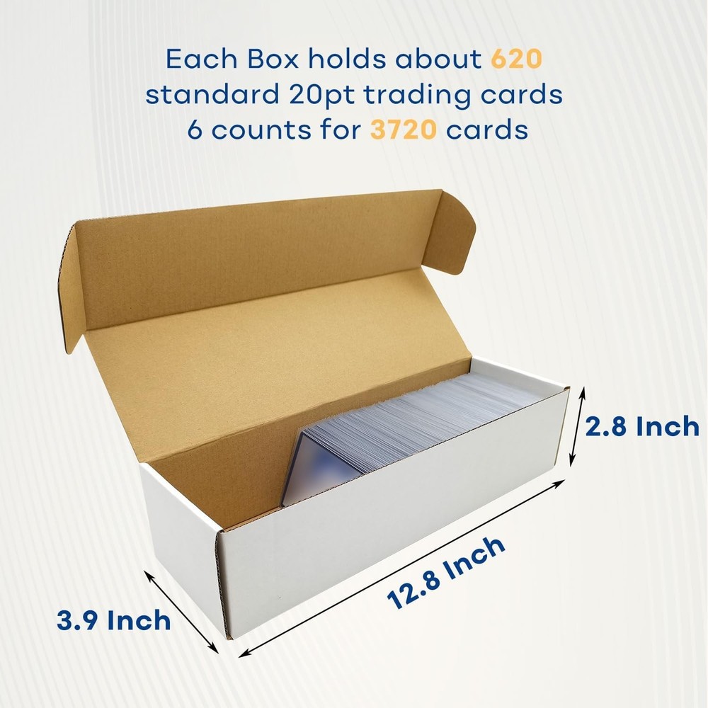 Trading Card Storage Box 6 Pack with Dividers Dustproof Stackable Card Organizer
