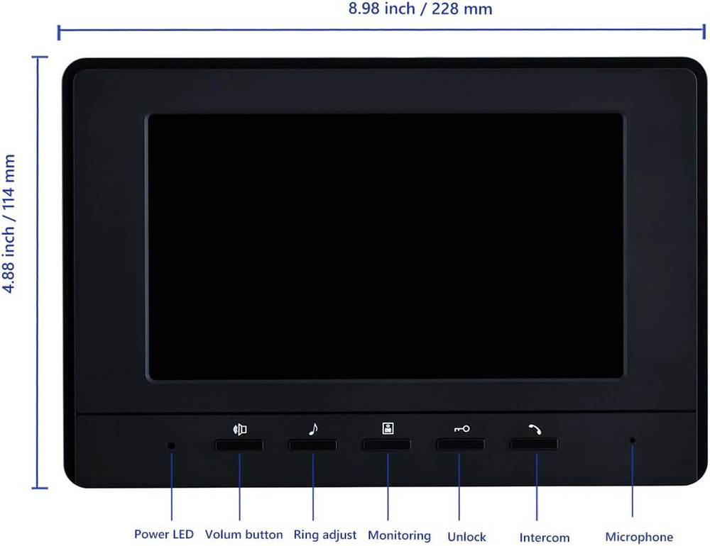 Wired Video Intercom System, 7 Inches Video Doorbell Door Phone System