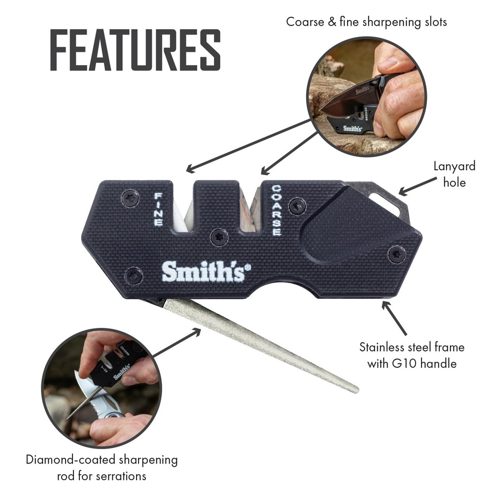 Smith’s 50982 Pocket Pal Mini Tactical Knife Sharpener - Black - 2