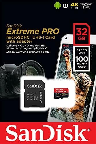 Sandisk 32GB Extreme Pro MicroSD Memory Card Class 10 UHS-I V30 Includes Adapter