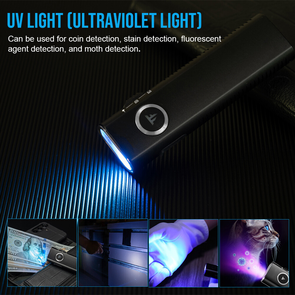 Trustfire 1200LM MiniX3-SE Rechargeable Flashlight White Light UV Pointer BLACK