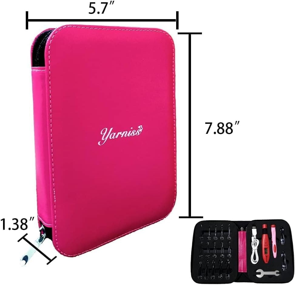 17 Size Crochet Hooks Set with Light & Counter