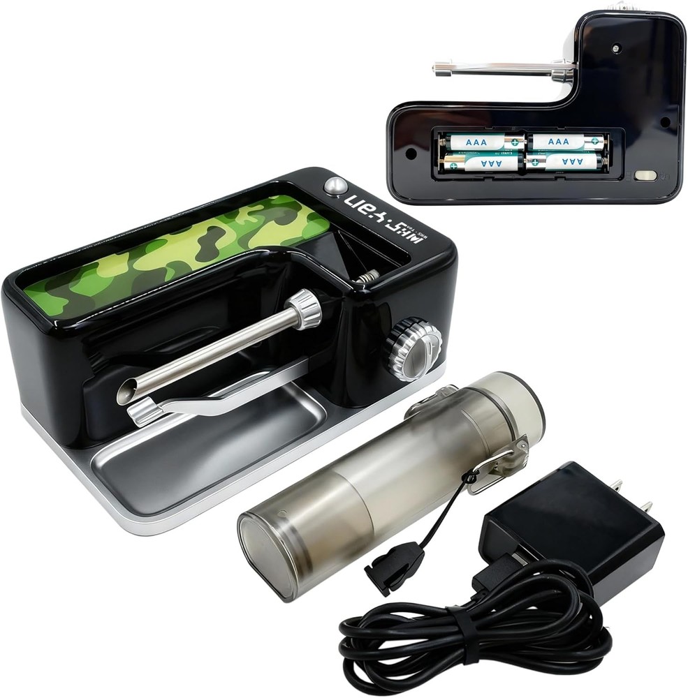 Cigarette Rolling Machine, Automatic USB-C & Battery Powered, Adjustable Density