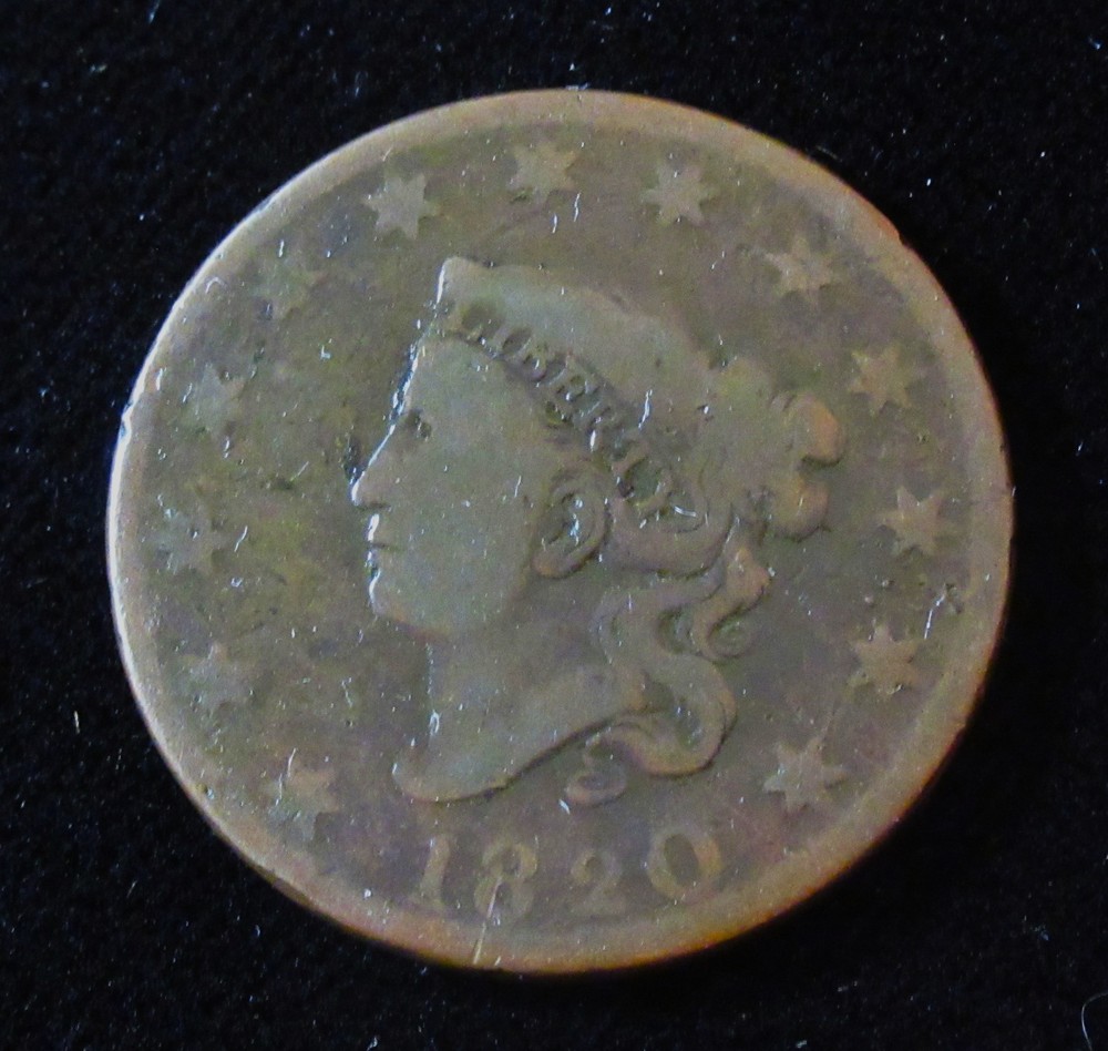 1820 Large Cent Small "2" in the Date