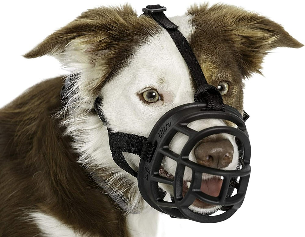Baskerville Ultra Dog No Bite Muzzle Comfortable Soft Plastic Mesh Basket Black