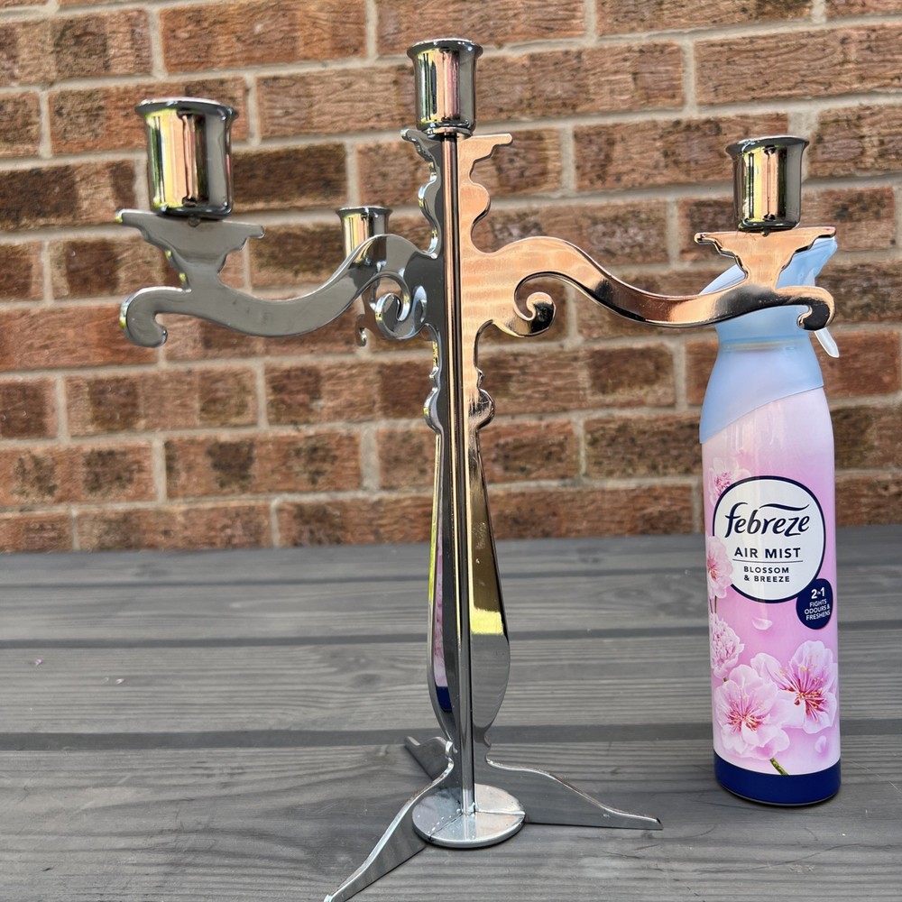 Luxury Chromium Three Arm Candle Holder
