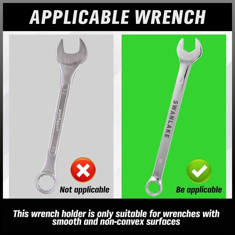 30pc Wrench Holder Organizer Rail Rack Tool Storage Mountable Handheld All Sizes