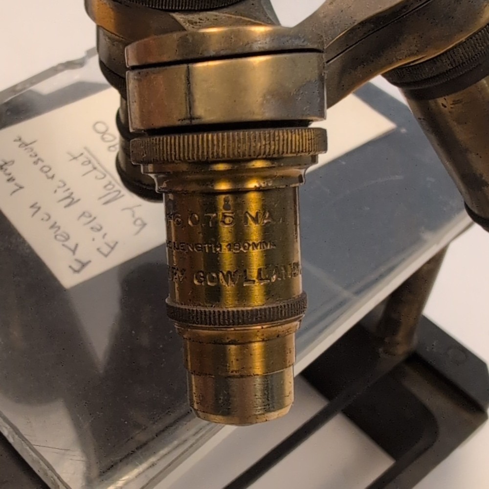 Antique Nachet Paris Large-Field Compound Microscope c1900 Mechanical Brass