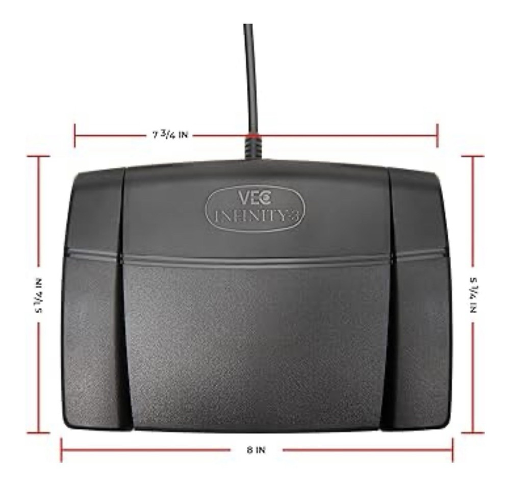 Executive Communication Systems Infinity 3 USB Foot Pedal Control Computer Plug