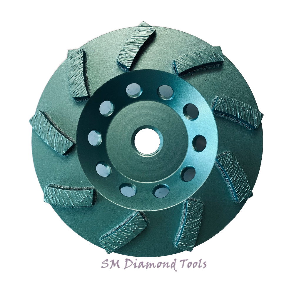 4.5" Premium Turbo Cup Wheel 9 Segments 5/8" Threaded Concrete Surface Grinding