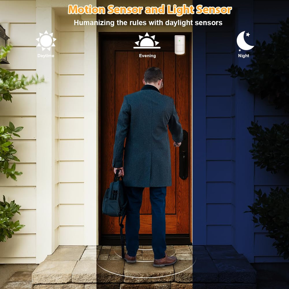 Motion Sensor Switch with Outlet, PIR Wireless Motion Sensor Plug with Light Se