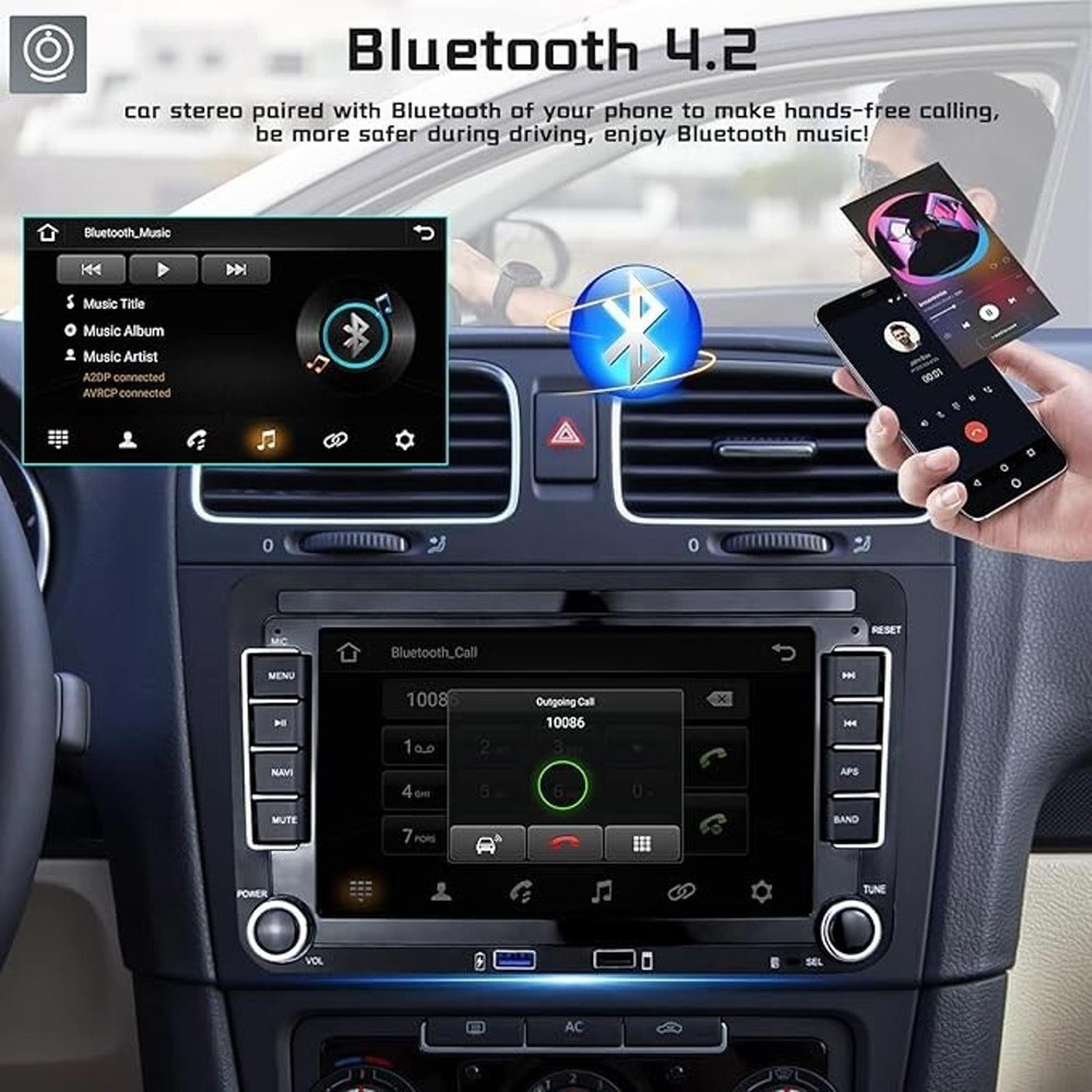 Bluetooth Android/iOS CarPlay Unit - 7" Touchscreen