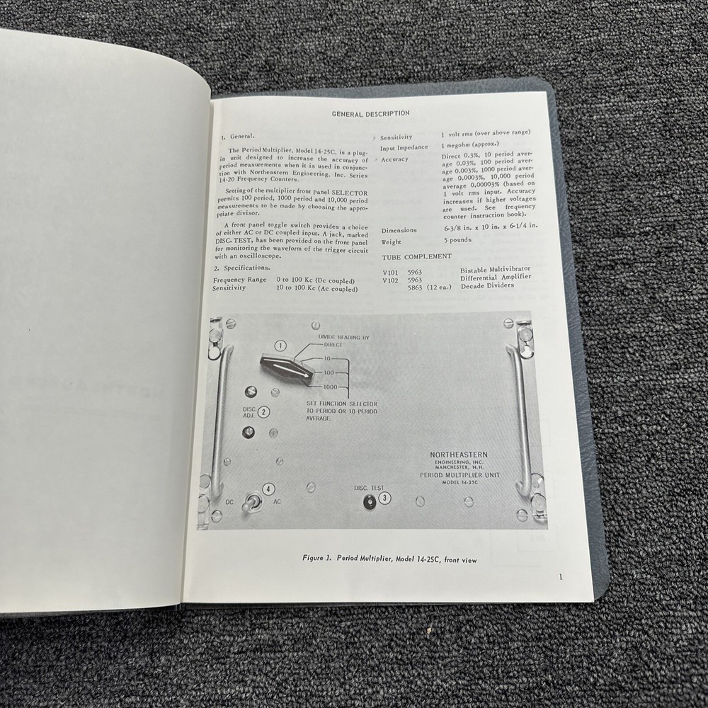 Northeastern Engineering Model 14-25C Period Multiplier Technical Manual