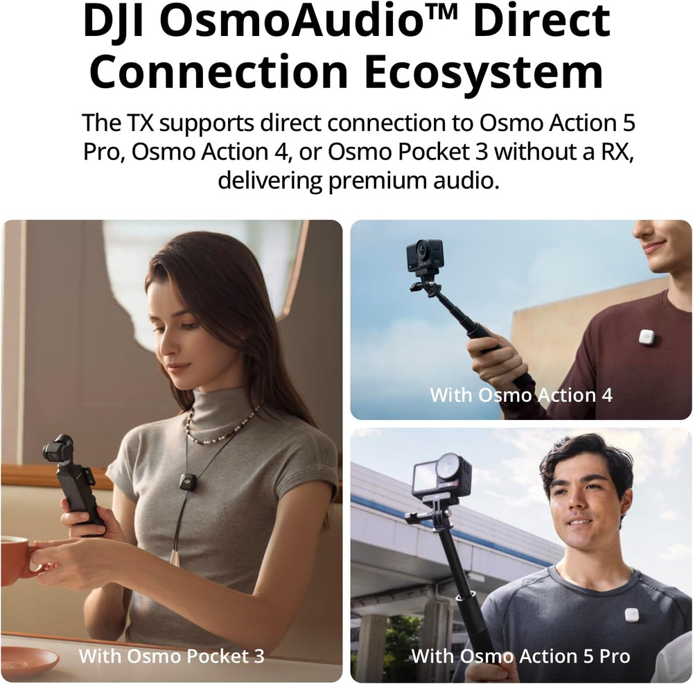 Mic Mini (2 TX + 1 RX + Charging Case), Wireless Lavalier Microphone for Iphone/