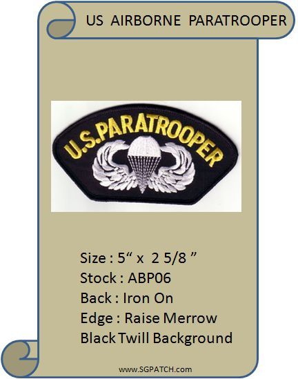 AIRBORNE PARATROOPER CAP PATCH - ABP06