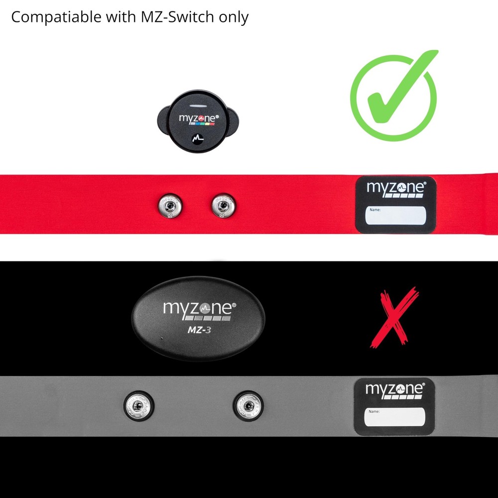 MYZONE MZ-Switch Adjustable Replacement Chest Strap (Medium) - Comfortable & Sec
