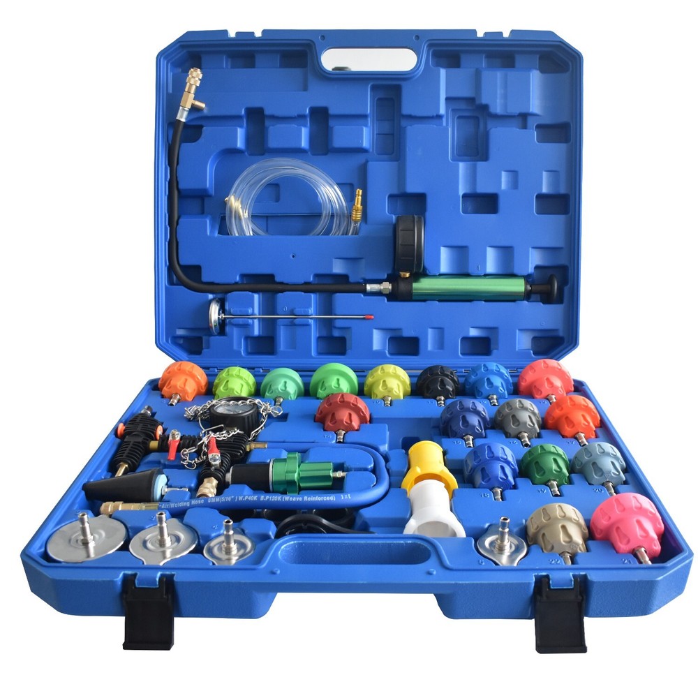 Universal Radiator Pressure Tester Kit Coolant Vacuum Refill Kit System 34pcs