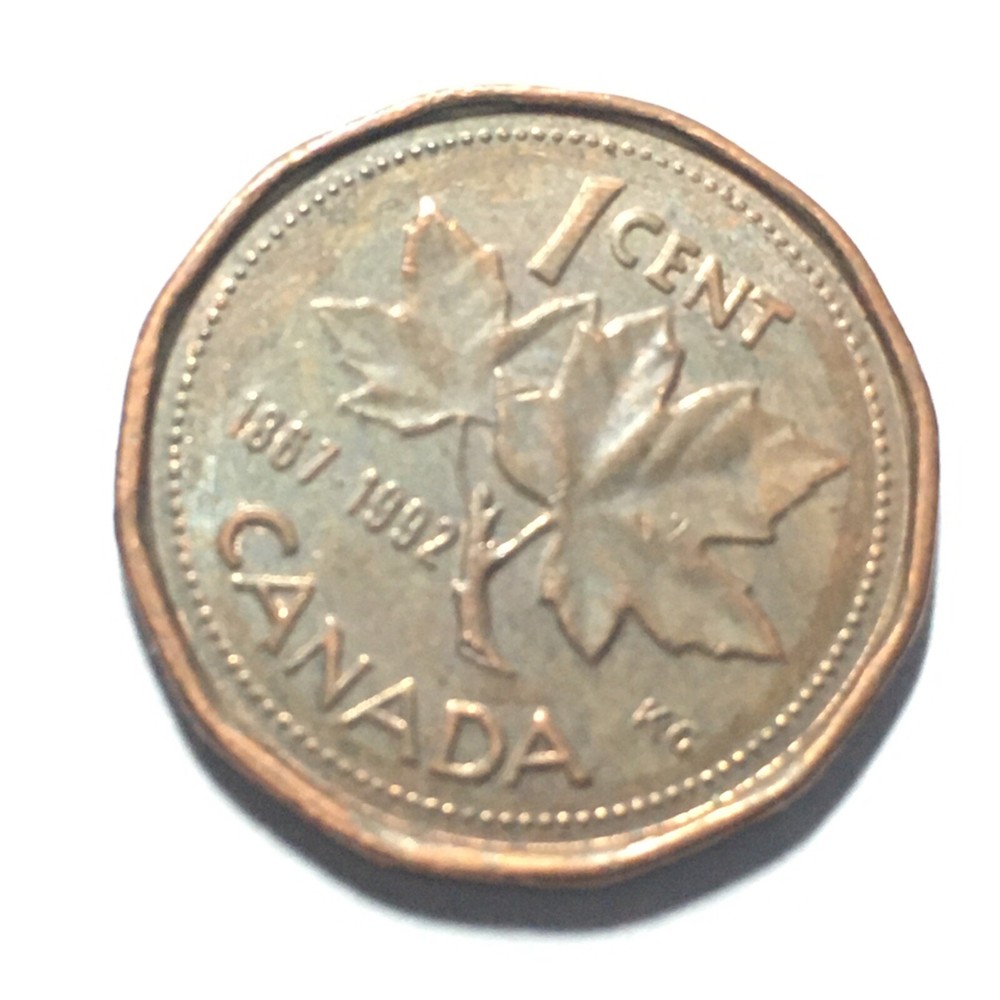 1992 CANADA ONE CENT COIN.