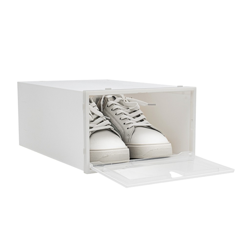20pcs Shoe Storage Box Organizer, Transparent Plastic Stackable' Shoe Container