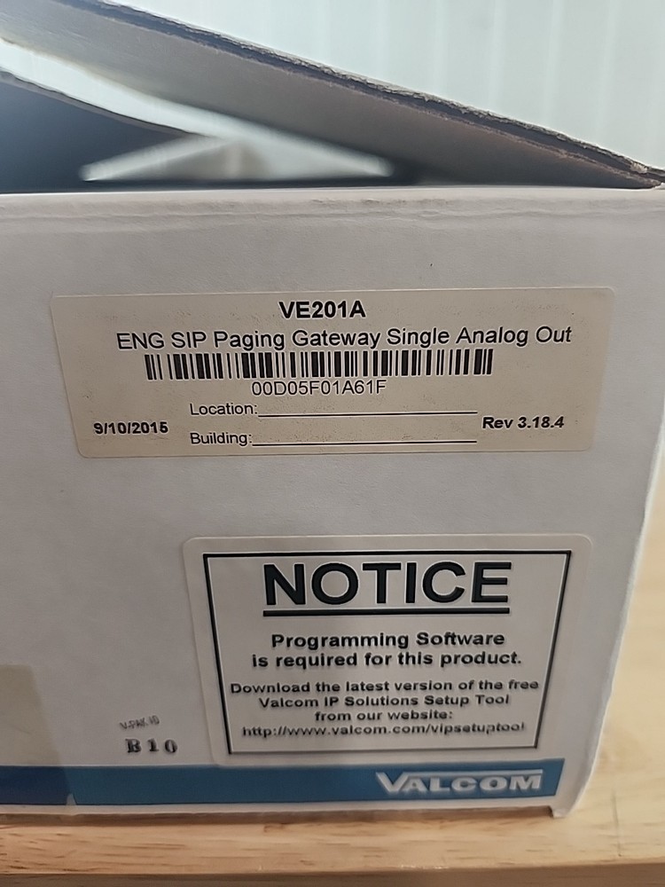 Valcom VE201A SIP Based Paging Gateway, 1 Analog Output