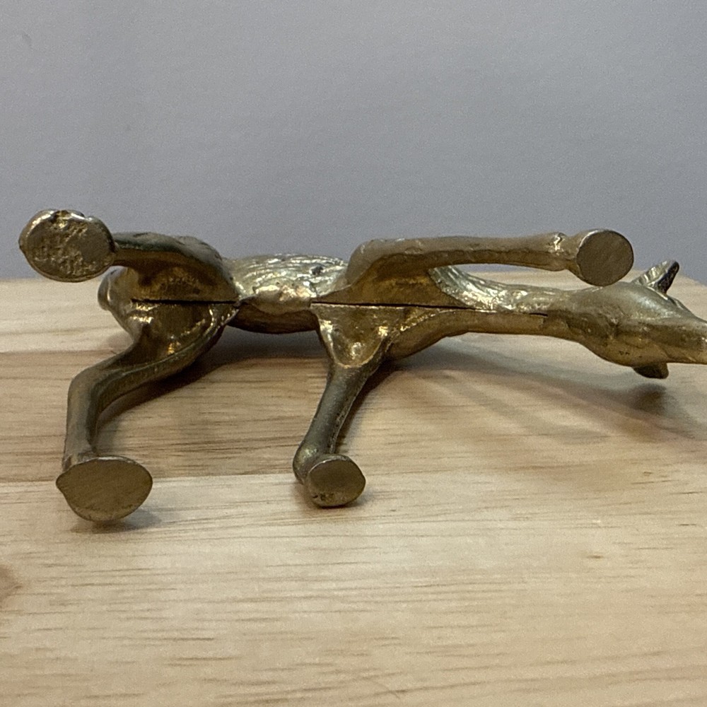 Brass Candlestick And Brass Deer