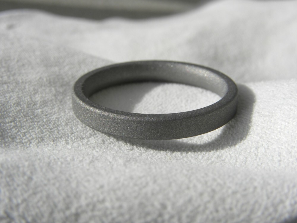 Fully Sandblasted 3mm Flat Profile Titanium Band, Ring