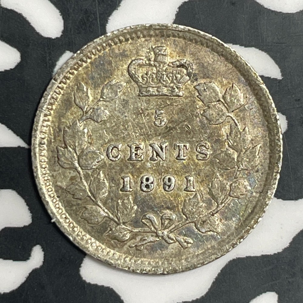 1891 Canada 5 Cents Lot#T3745 Silver! Nice!
