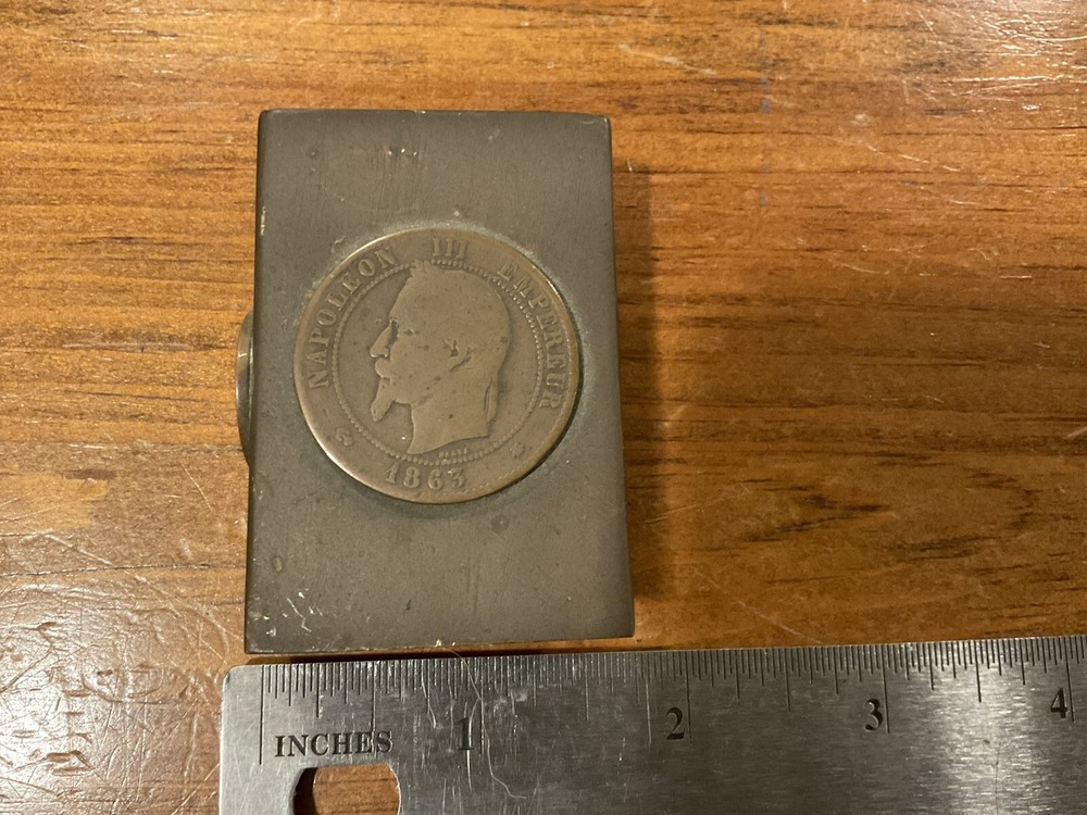 ORIGINAL WWI US MATCH SAFE WITH COINS
