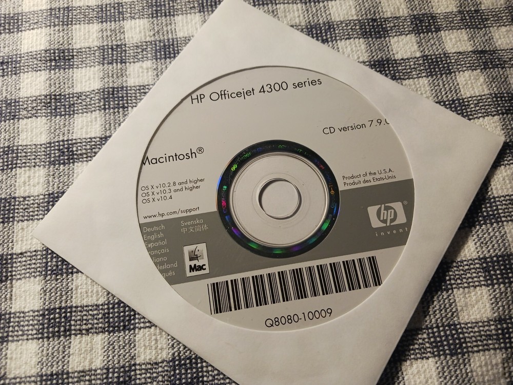 HP Officejet 4300 Series Macintosh Printer Driver Software CD