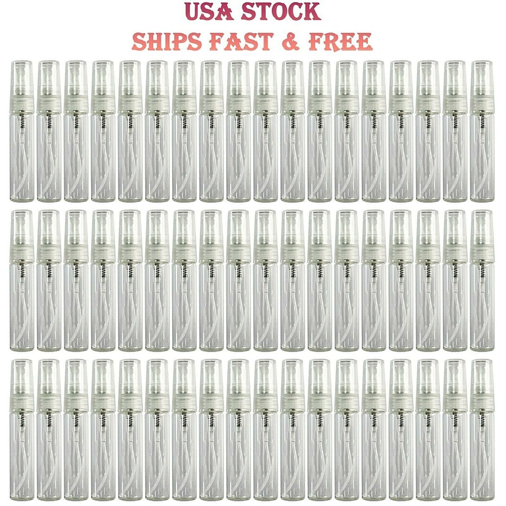 5ml 0.17oz empty perfume clear glass bottles mini atomizer spray refillable