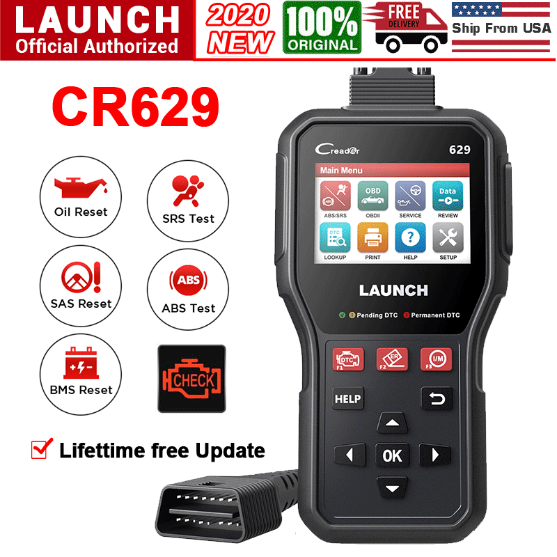 Launch Car OBD2 Scanner Code Reader ABS SRS Transmission Engine Diagnostic Tool