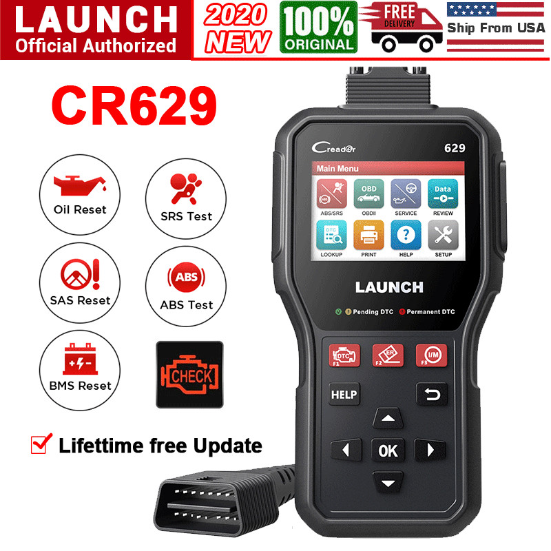 Launch Car OBD2 Scanner Code Reader ABS SRS Transmission Engine Diagnostic Tool