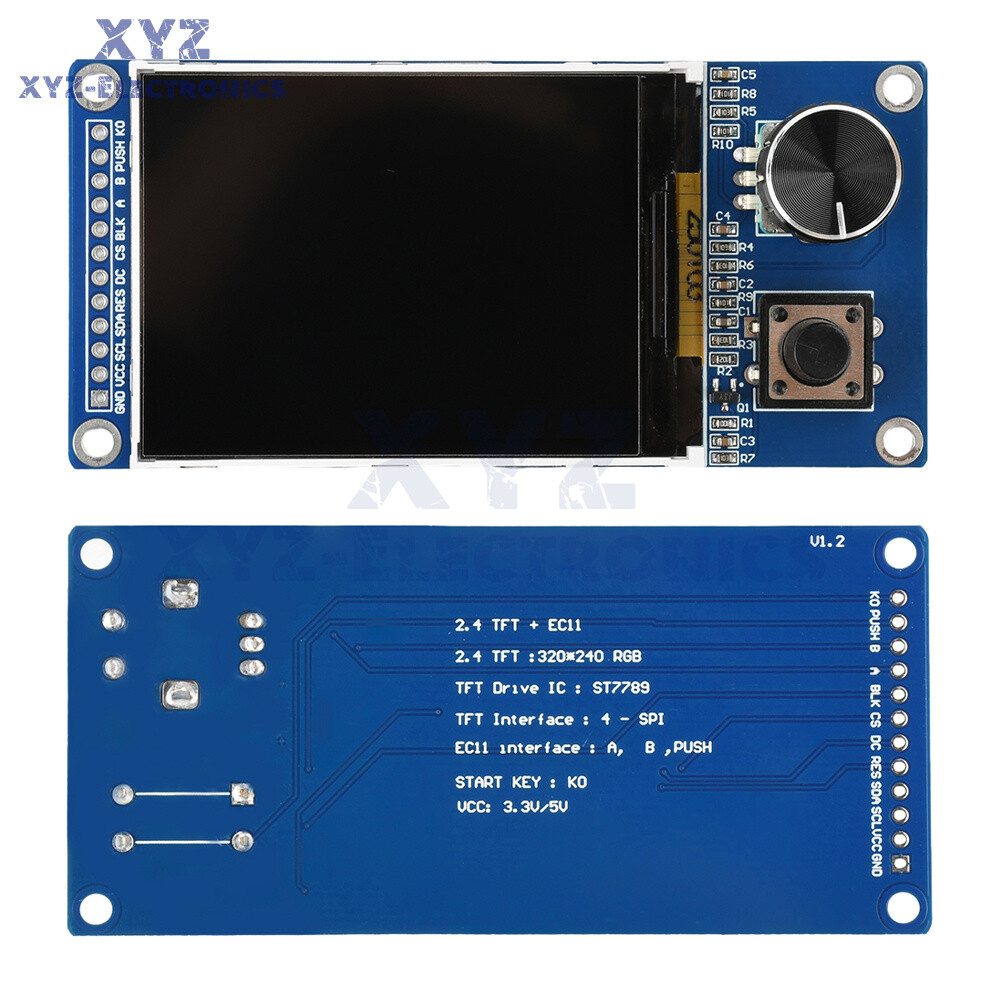 1.8/2.4inch LCD TFT Screen Display Module with EC11 Rotary Encoder SPI Interface