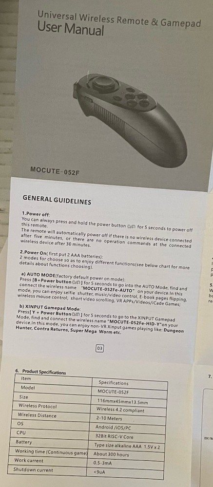 Virtual Reality Glasses Headset with Remote Control