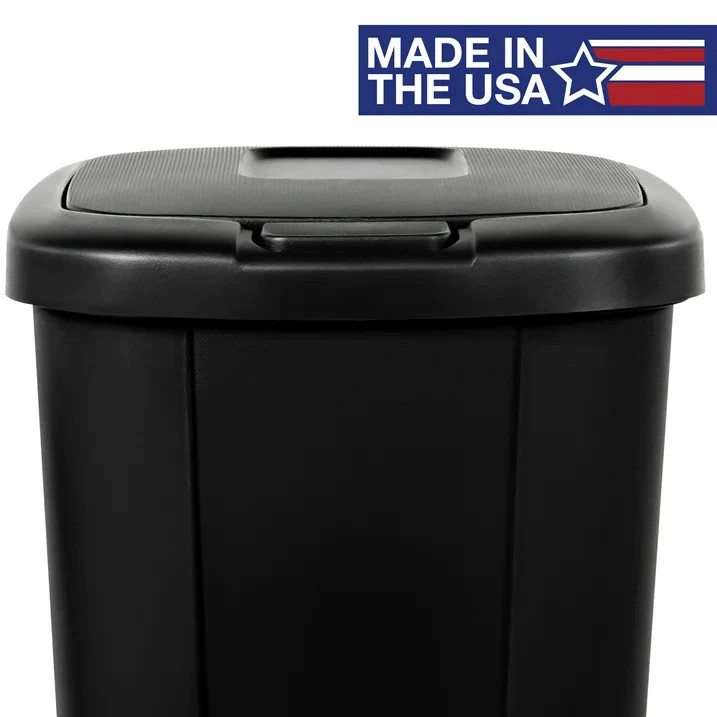 Hefty Kitchen Trash Can, 13.3 Gallon Plastic Touch Top Garbage Bin with Push But