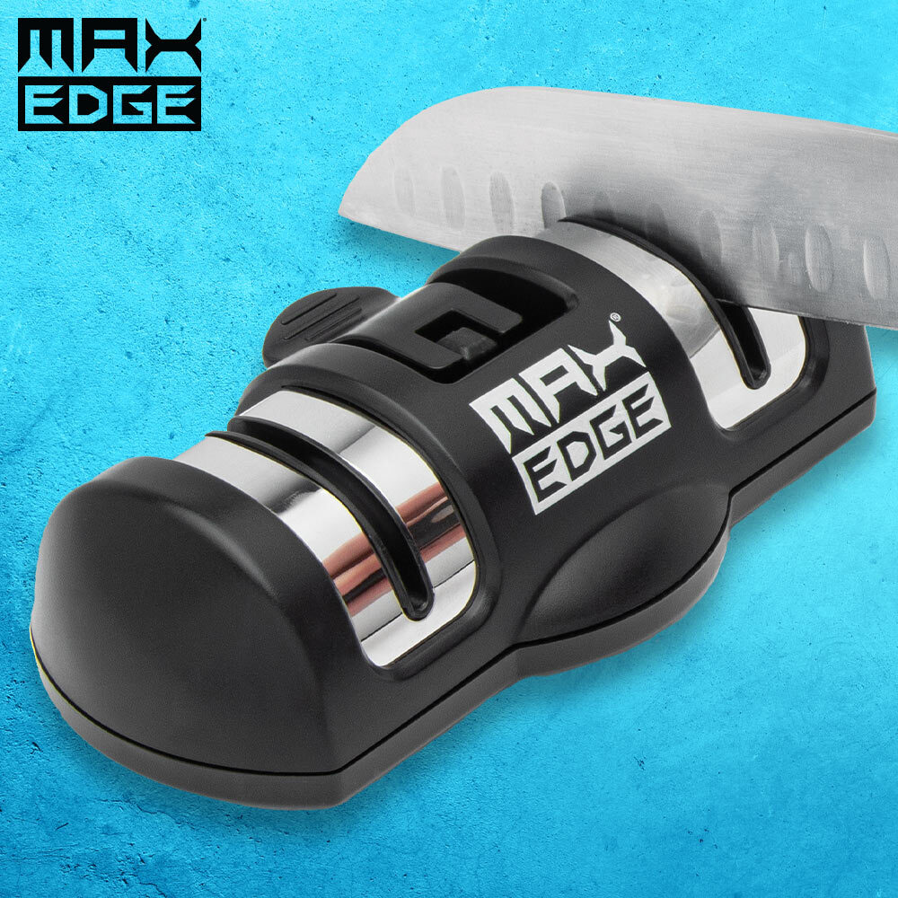 Max Edge Knife Sharpener, Precise Sharpening, Diamond & Ceramic Grinding Wheels