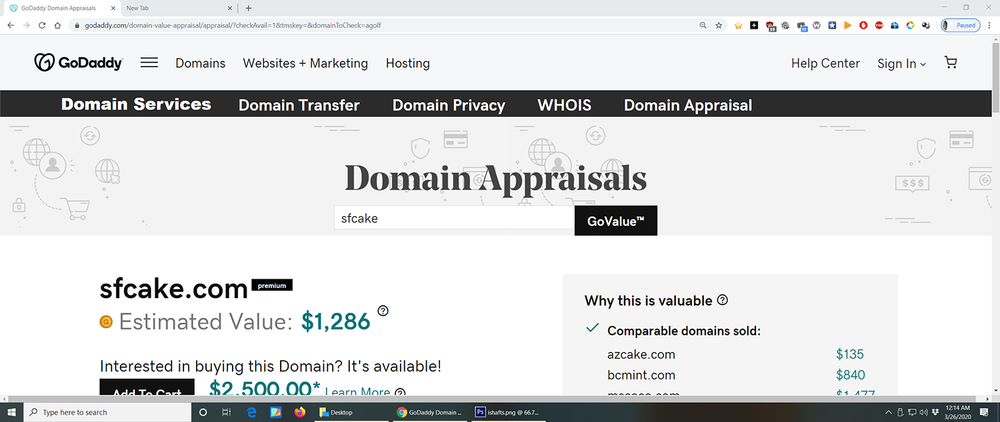 sfcake.com PREMIUM DOMAIN NAME